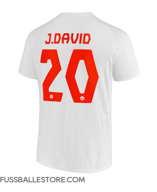 Günstige Kanada Jonathan David #20 Auswärtstrikot WM 2022 Kurzarm